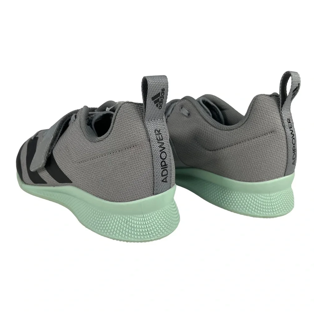 Adidas Adipower Men 8.5 Gray Mint Weightlifting Training Shoes‎